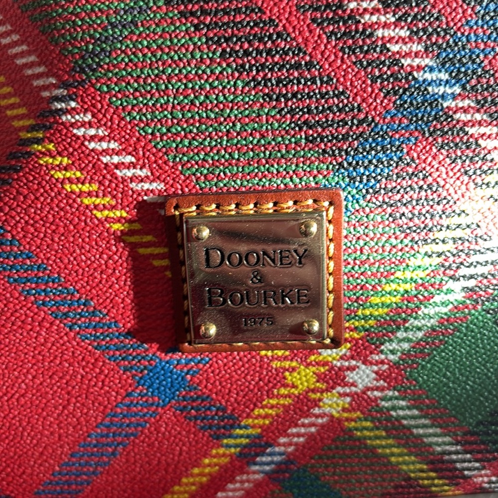 NWOT Dooney & Bourke Red Plaid Bucket Bag - Picture 6 of 8